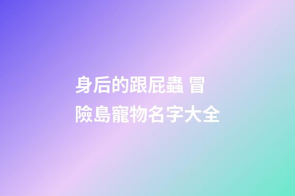 身后的跟屁蟲 冒險島寵物名字大全